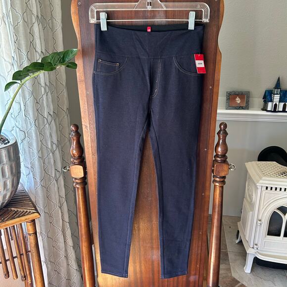 New Spanx Jean-ish Ankle Leggings Size Medium Blue Pull On Stretch Shaping - Picture 1 of 7